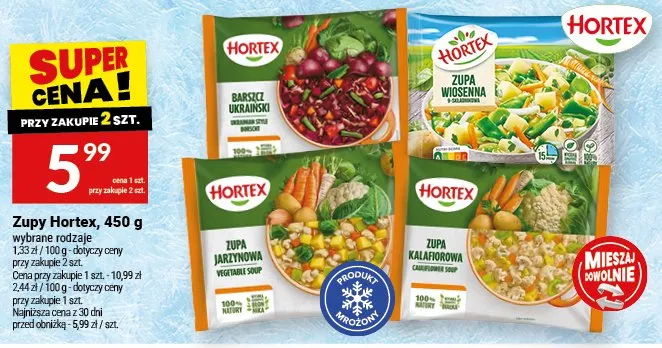 Zupy Hortex różne rodzaje promocja w Twój Market