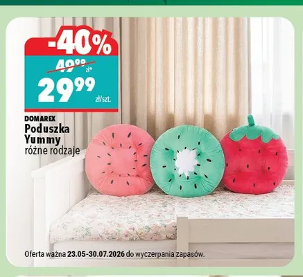 Poduszka Yummy truskawka Domarex promocja w Biedronka Home