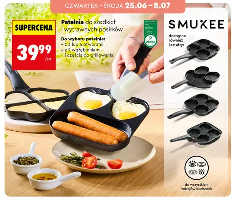 Patelnia z 3 otworami Smukee promocja w Biedronka