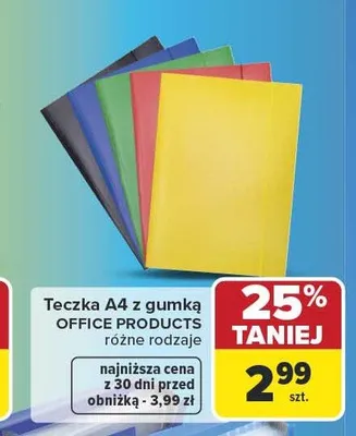 Teczka A4 z gumką Office Products promocja w Carrefour