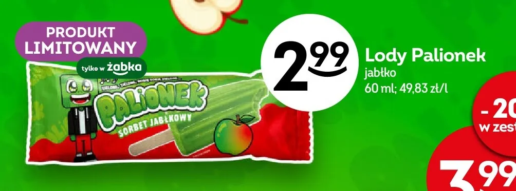 Lody Palionek jabłko promocja w Żabka