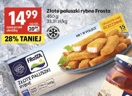 Złote paluszki rybne promocja w Delikatesy Centrum