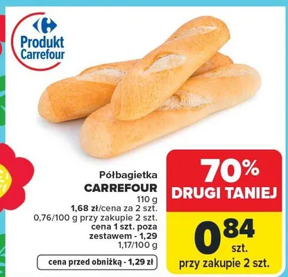 Półbagiетka promocja w Carrefour Market