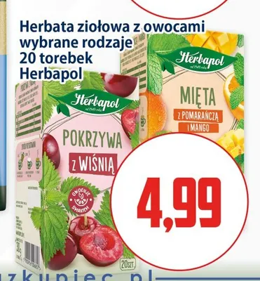 Herbata ziołowa z owocami Herbapol promocja w Kupiec