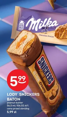 Lody Snickers Baton Ice Cream peanut butter promocja w Żabka