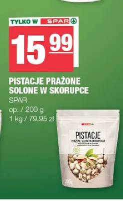 Pistacje prażone solone w skorupce SPAR promocja w SPAR