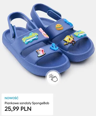 Piankowe sandały SpongeBob promocja w Sinsay