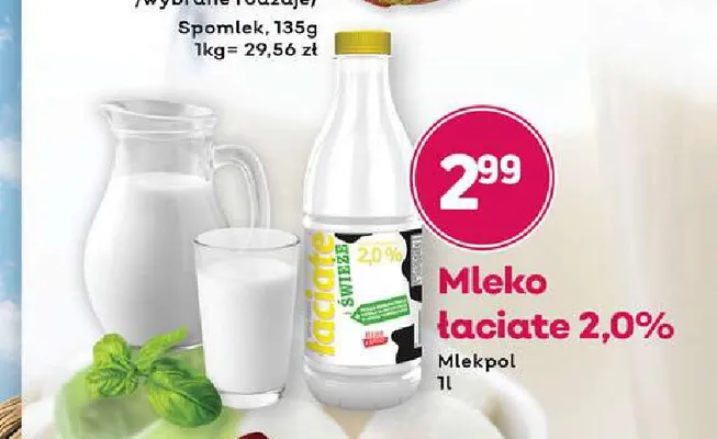 Mleko Łaciate 2,0% promocja w Bliski
