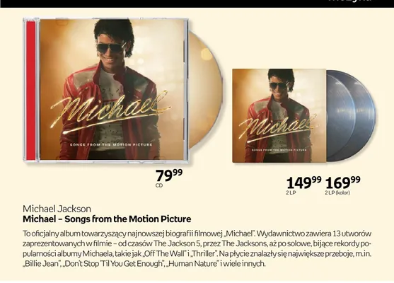 Płyta CD Michael Jackson Michael - Songs from the Motion Picture promocja w Empik