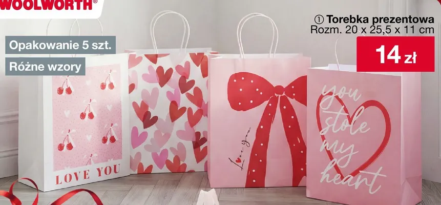 Torebka prezentowa różne wzory promocja w Woolworth