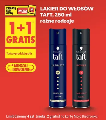 Lakier do włosów Taft Power 250ml promocja w Biedronka