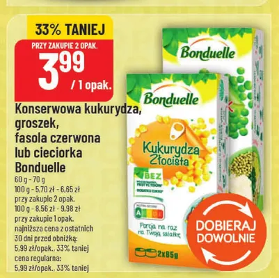 Konserwowy groszek Bonduelle 2-pak promocja w POLOmarket