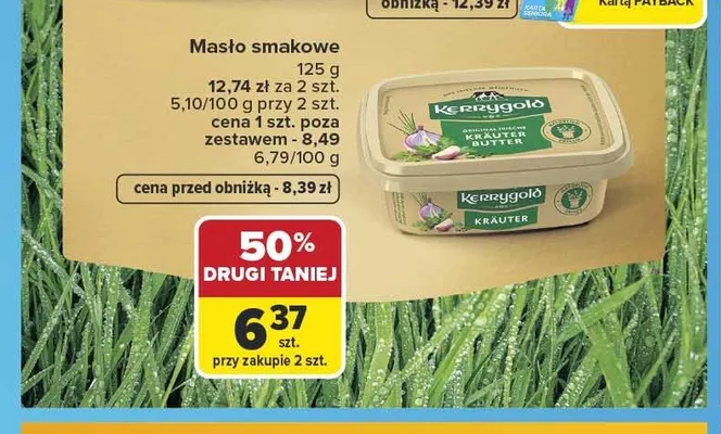 Masło smakowe Kerrygold Kräuter Butter promocja w Carrefour