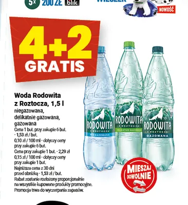 Woda mineralna niegazowana Rodowita promocja w Twój Market