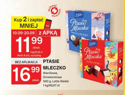 Ptasie Mleczko śmietankowe E.Wedel promocja w Chorten