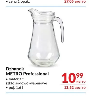 Dzbanek szklany METRO Professional 1,6 l promocja w Makro
