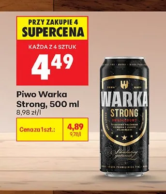 Piwo Warka Strong promocja w Biedronka