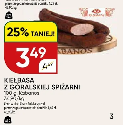 Kiełbasa z góralskiej spiżarni promocja w Chata Polska