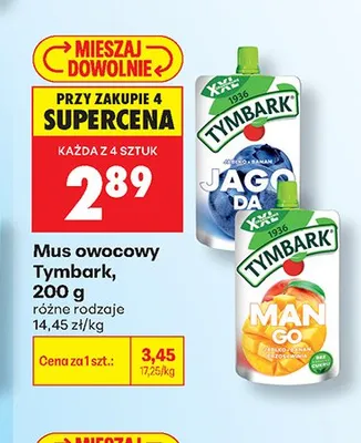 Mus owocowy Tymbark mango promocja w Biedronka