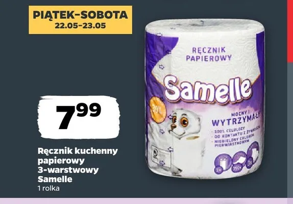 Ręcznik kuchenny papierowy 3-warstwowy Samelle promocja w Netto