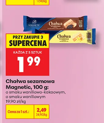 Chałwa sezamowa o smaku waniliowo-kakaowym Magnetic promocja w Biedronka