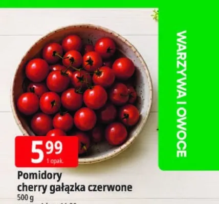 Pomidory cherry gałązka czerwone promocja w Leclerc