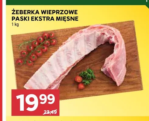 Żeberka wieprzowe paski ekstra mięsne promocja w Stokrotka