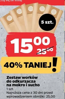 Zestaw worków do odkurzacza na mokro i sucho promocja w Netto