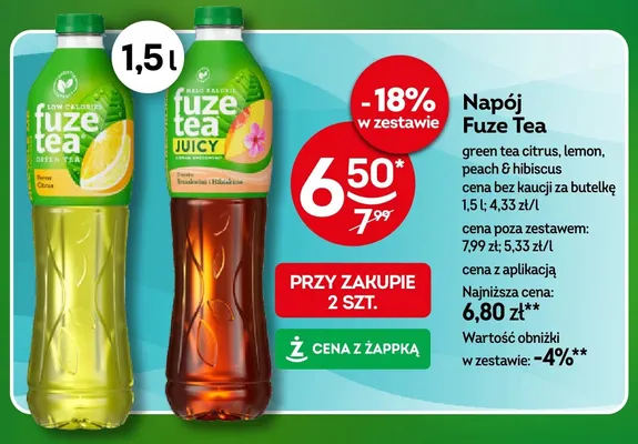 Napój Fuze Tea lemon promocja w Żabka
