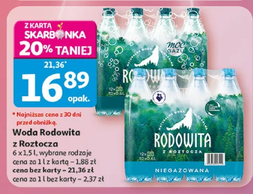 Woda Rodowita z Roztocza niegazowana promocja w Auchan