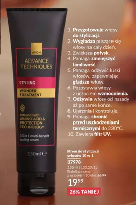 Krem do stylizacji włosów 10 w 1 Avon Advance Techniques promocja w AVON