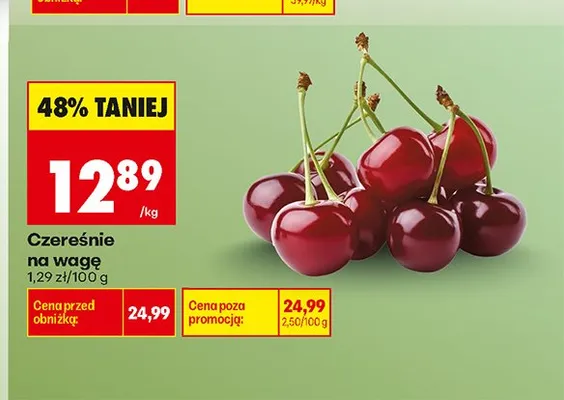 Czereśnie na wagę promocja w Biedronka