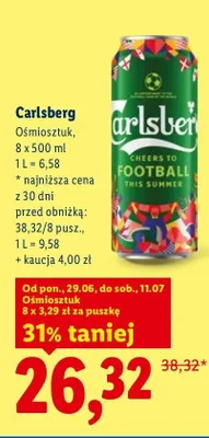 Piwo Carlsberg 8-pak promocja w Lidl