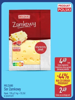Ser Zamkowy w plastrach Milsani promocja w Aldi