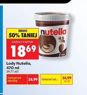 Lody Nutella promocja w Biedronka