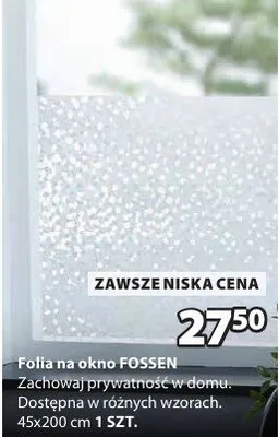 Folia na okno zachowaj prywatność w domu. Dostępna w różnych wzorach. 45x200 cm promocja w Jysk