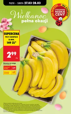 Banany na wagę promocja w Biedronka