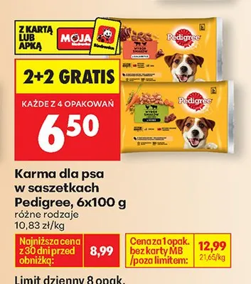 Karma dla psa w saszetkach różne rodzaje promocja w Biedronka