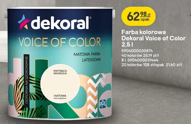 Farba kolorowa Dekoral Voice of Color promocja w Castorama