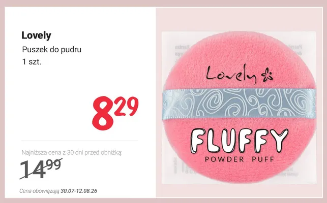 Puszek do pudru Lovely Fluffy promocja w Rossmann