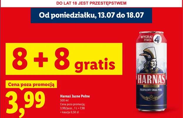 Piwo Harnaś Jasne Pełne promocja w Lidl