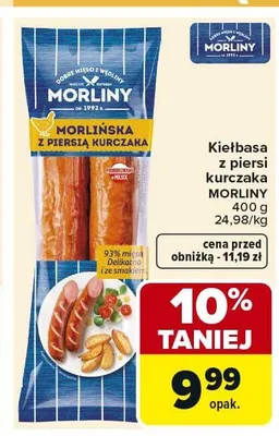 Kiełbasa z piersi kurczaka MORLINY promocja w Carrefour