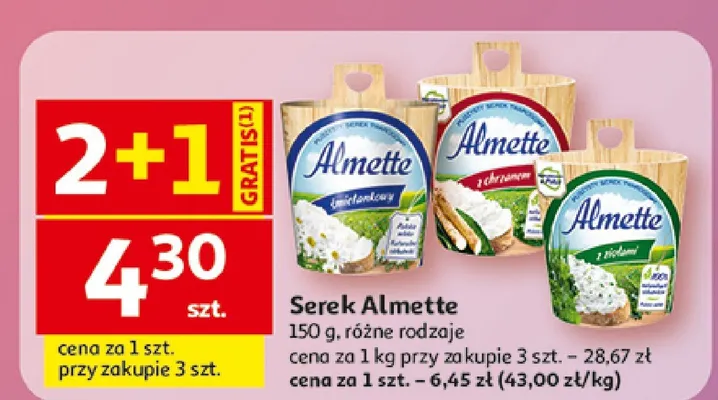 Serek Almette śmietankowy promocja w Auchan