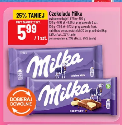 Czekolada Milka Alpine Milk promocja w POLOmarket