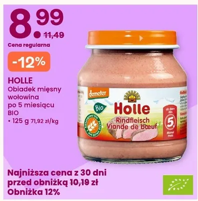 Obiadek mięsny wołowina po 5 miesiącu BIO Holle promocja w Frisco