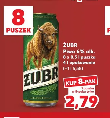Piwo Żubr 8-pak promocja w Kaufland