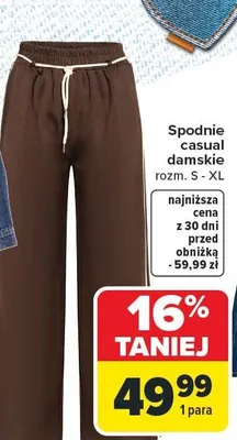 Spodnie casual damskie rozm. S - XL promocja w Carrefour
