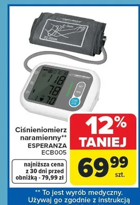 Ciśnieniomierz naramienny ESPERANZA ECB005 promocja w Carrefour