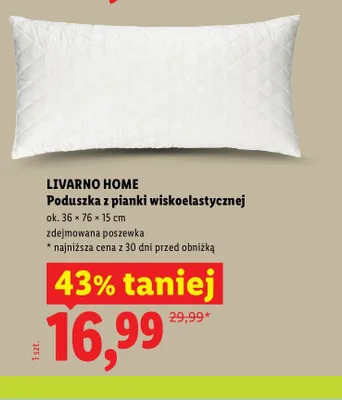 Poduszka z pianki wiskoelastycznej Livarno Home promocja w Lidl