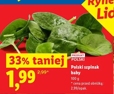 Szpinak baby polski promocja w Lidl